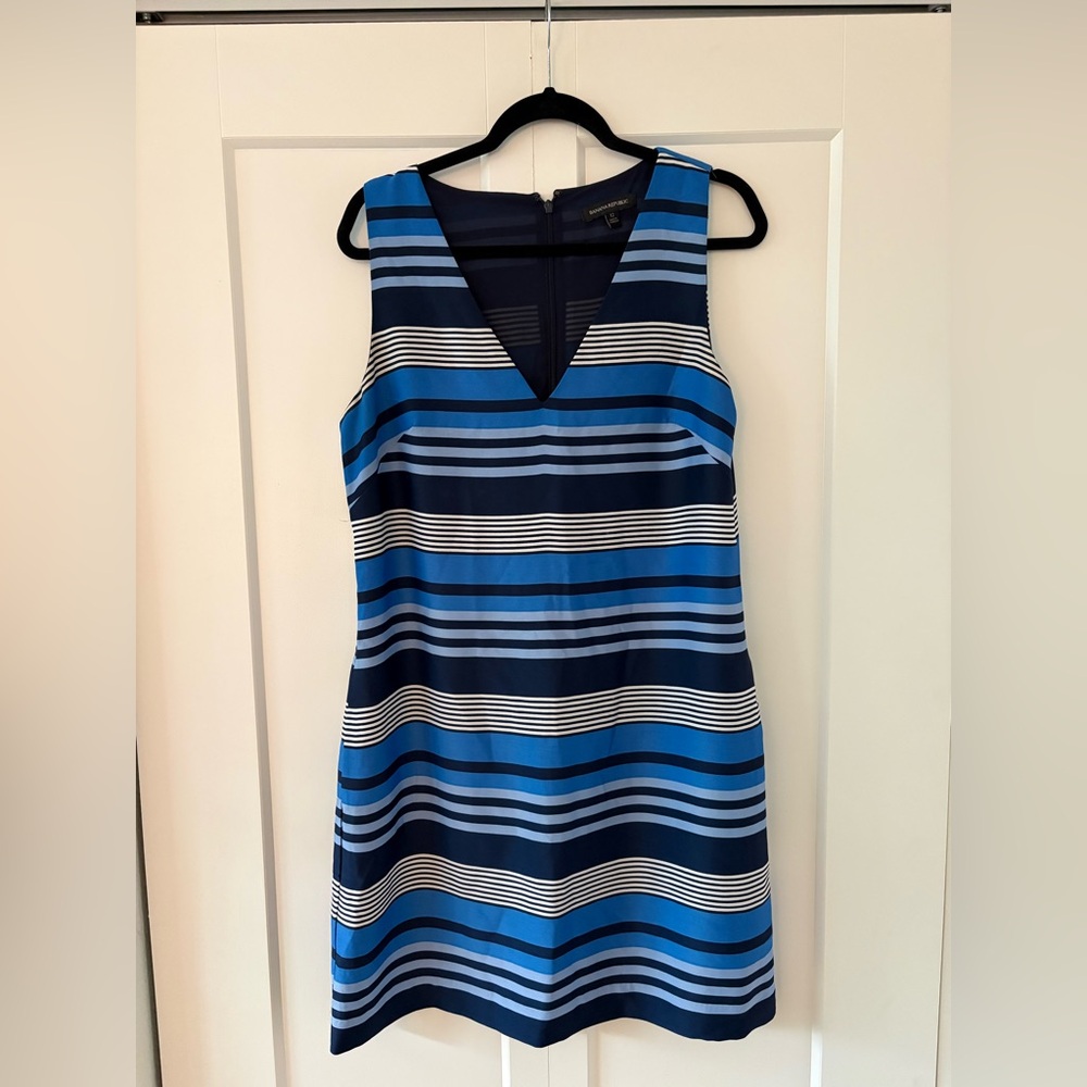 Banana Republic Navy and White Striped Mini Dress